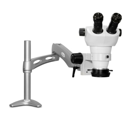 Scienscope NZ Stereo Zoom Microscope And Polarized LED Light On Articulating Arm NZ-PK3-R3